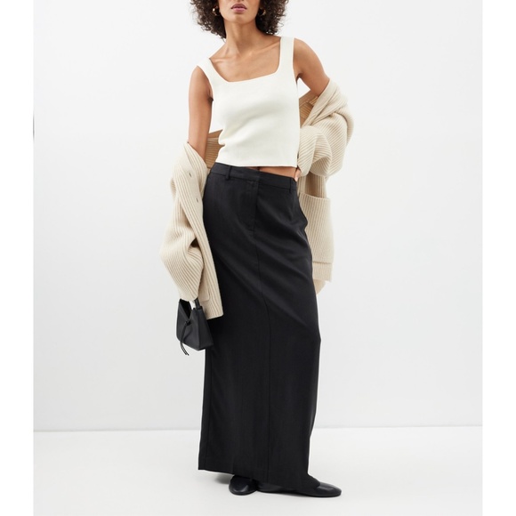 NEW Reformation Cairo Maxi Skirt Black 10 - Picture 8 of 17